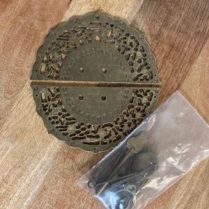 brass cabinet face plate hardware pin lock closure